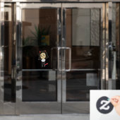 chibi-duivel raamsticker (Kantoordeur)