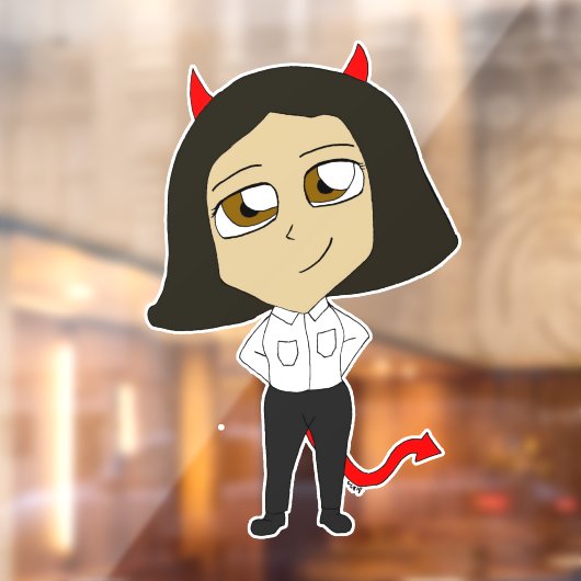 chibi-duivel raamsticker (Vel 2)