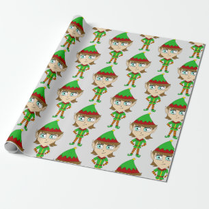chibi elf-knop cadeaupapier