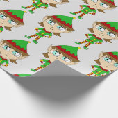 chibi elf-knop cadeaupapier (Hoek)