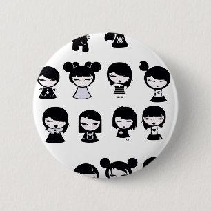 Chibi Emo Gothic Ronde Button 5,7 Cm