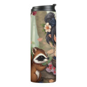 Chibi Fairy Eating Blackberries with Forest Friend Thermosbeker (Gedraaid links)