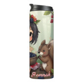 Chibi Fairy Eating Blackberries with Forest Friend Thermosbeker (Geroteerd rechts)