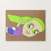chibi fille avec lapin queue jigsaw puzzle (Horizontal)