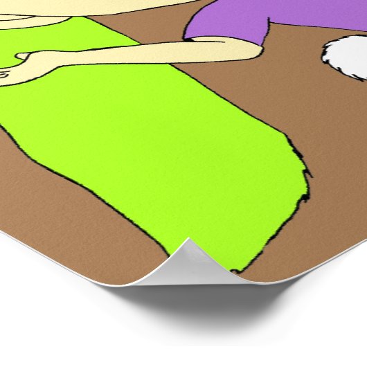 chibi fille avec une affiche de queue de lapin (Coin)