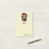 Chibi flamenco in het spaans pet en cactuses post-it® notes (Op bureau)