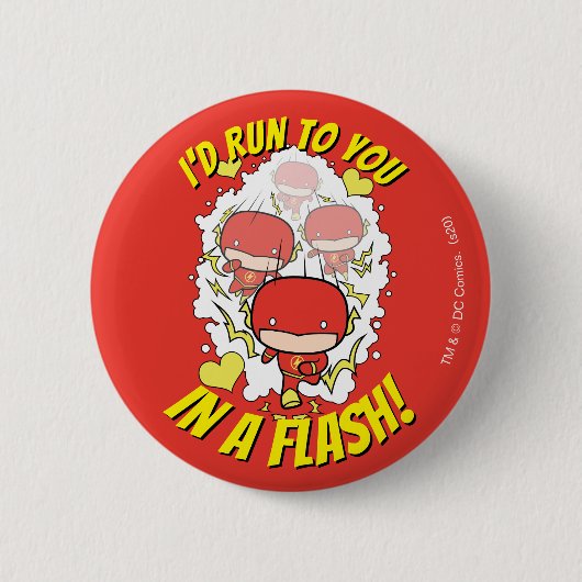 Chibi Flash - ik zou naar je toe lopen in een Flas Ronde Button 5,7 Cm (Voorkant)