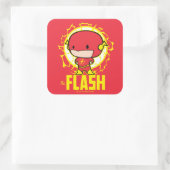 Chibi Flash met elektriciteit Vierkante Sticker (Tas)