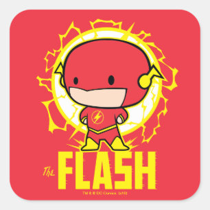 Chibi Flash met elektriciteit Vierkante Sticker