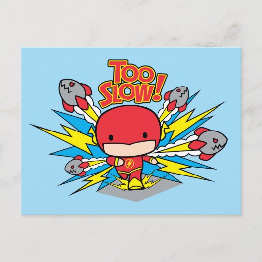 Chibi Flash Outrunning Rocks Briefkaart (Voorkant)