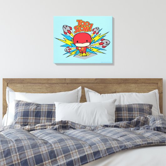 Chibi Flash Outrunning Rocks Canvas Afdruk (Insitu (Slaapkamer))