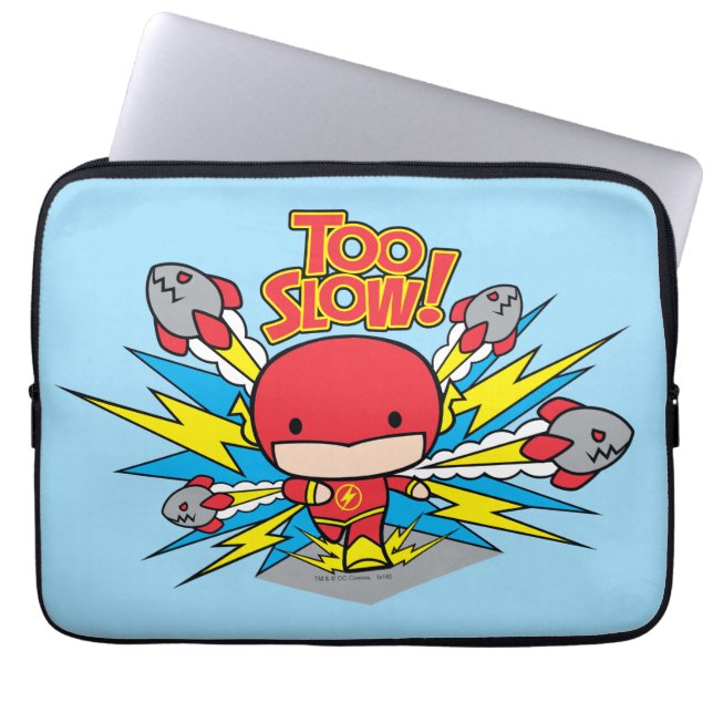 Chibi Flash Outrunning Rocks Laptop Sleeve (Voorkant)