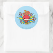 Chibi Flash Outrunning Rocks Ronde Sticker (Tas)