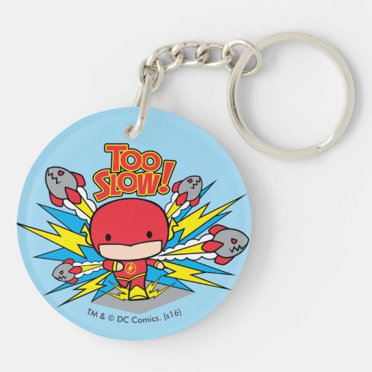 Chibi Flash Outrunning Rocks Sleutelhanger (Achterkant)