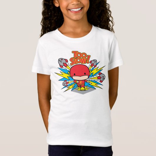 Chibi Flash Outrunning Rocks T-shirt (Voorkant)