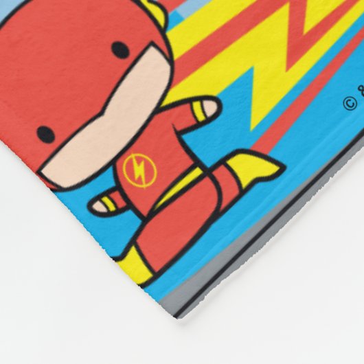 Chibi Flash, Superman en Batman Racing Pattern Fleece Deken (Hoek)