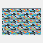 Chibi Flash, Superman en Batman Racing Pattern Inpakpapier Vel (Voorkant 3)