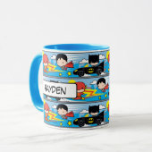 Chibi Flash, Superman en Batman Racing Pattern Mok (Voorkant links)
