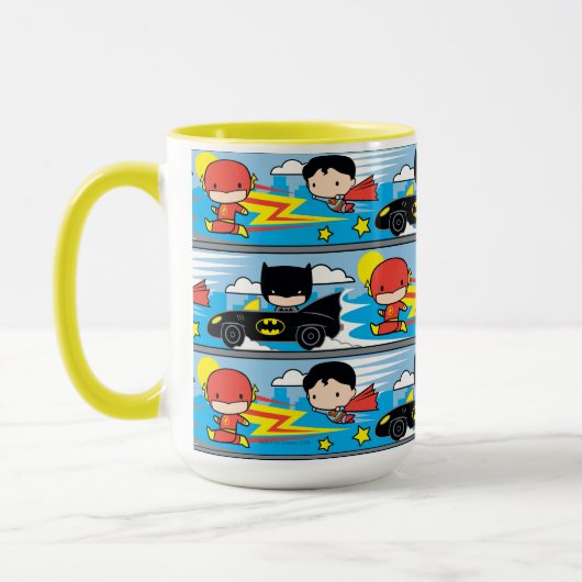 Chibi Flash, Superman en Batman Racing Pattern Mok (Links)