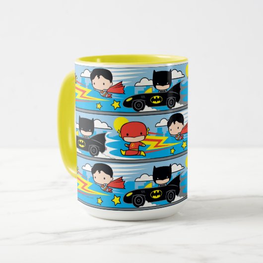 Chibi Flash, Superman en Batman Racing Pattern Mok (Voorkant links)