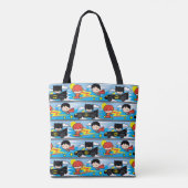 Chibi Flash, Superman en Batman Racing Pattern Tote Bag (Achterkant)