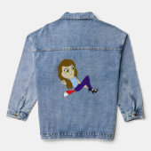 chibi foxy girl knop denim jacket (Achterkant)