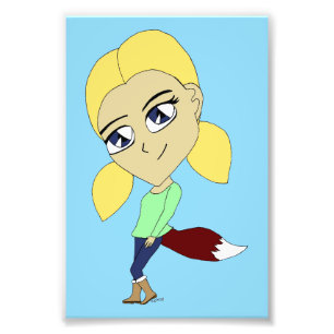 chibi foxy-meisje foto afdruk