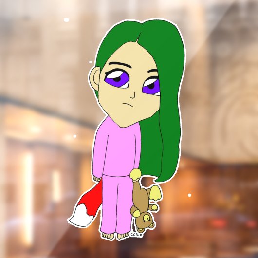chibi foxy-meisje raamsticker (Vel 2)