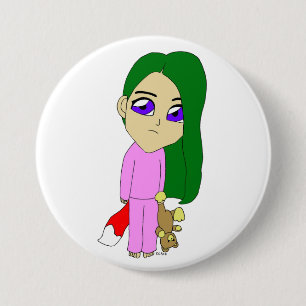 chibi foxy-meisje ronde button 7,6 cm