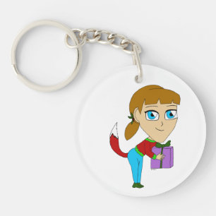 chibi foxy-meisje sleutelhanger