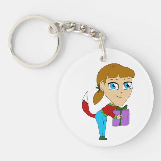 chibi foxy-meisje sleutelhanger (Voorkant)