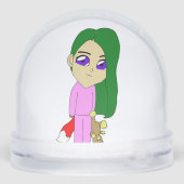 chibi foxy-meisje sneeuwbol (Achterkant)