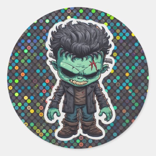 Chibi Frankenstein Monster Cartoon Sticker (Voorkant)