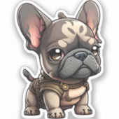 Chibi Franse buldog Sticker (Voorkant)