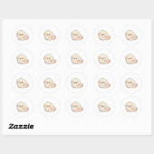 Chibi Golden Retriever Puppy Ronde Sticker (Vel)