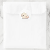 Chibi Golden Retriever Puppy Ronde Sticker (Tas)