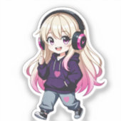 Chibi Grappig Sticker (Voorkant)