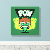Chibi Green Lantern Forming Giant Fists Canvas Afdruk (Insitu (Houten vloer))