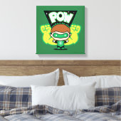 Chibi Green Lantern Forming Giant Fists Canvas Afdruk (Insitu (Slaapkamer))