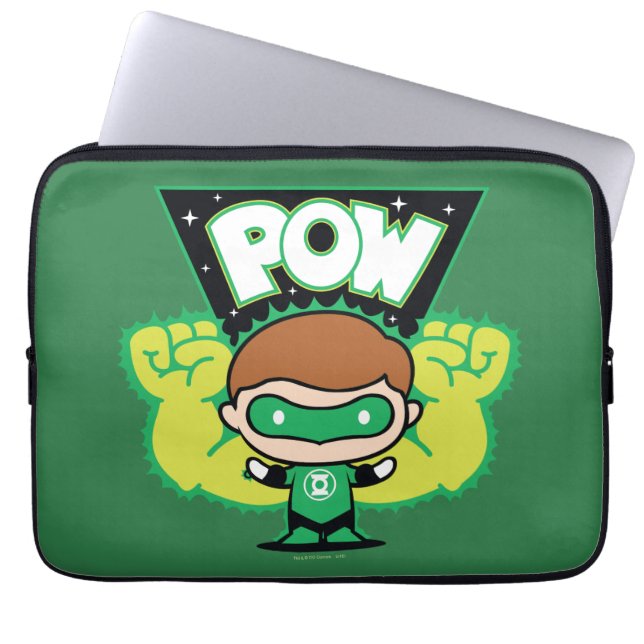 Chibi Green Lantern Forming Giant Fists Laptop Sleeve (Voorkant)