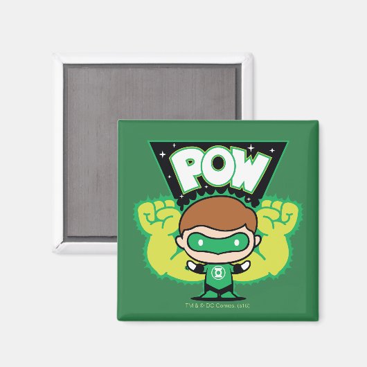 Chibi Green Lantern Forming Giant Fists Magneet (Voorkant / Achterkant)