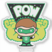 Chibi Green Lantern Forming Giant Fists Sticker (Voorkant)