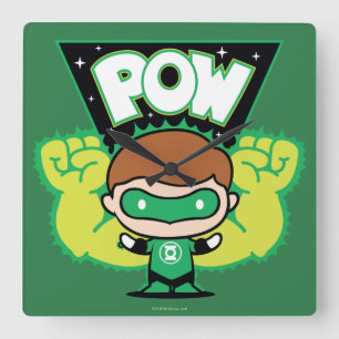 Chibi Green Lantern Forming Giant Fists Vierkante Klok