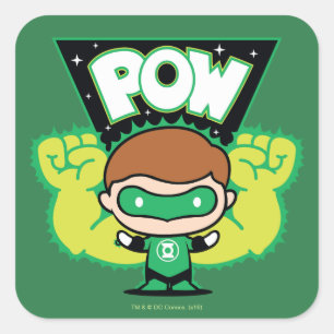 Chibi Green Lantern Forming Giant Fists Vierkante Sticker