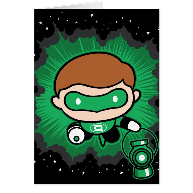 Chibi Green Lantern vliegt door de ruimte (Voorkant)