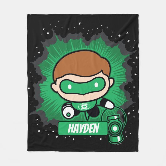 Chibi Green Lantern vliegt door de ruimte Fleece Deken (Voorkant)