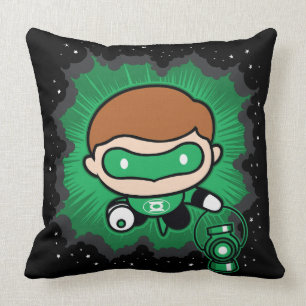 Chibi Green Lantern vliegt door de ruimte Kussen