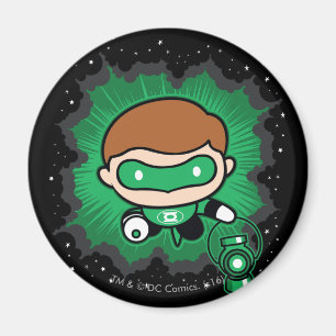 Chibi Green Lantern vliegt door de ruimte Magneet