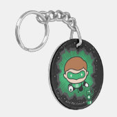 Chibi Green Lantern vliegt door de ruimte Sleutelhanger (Voorkant Links)