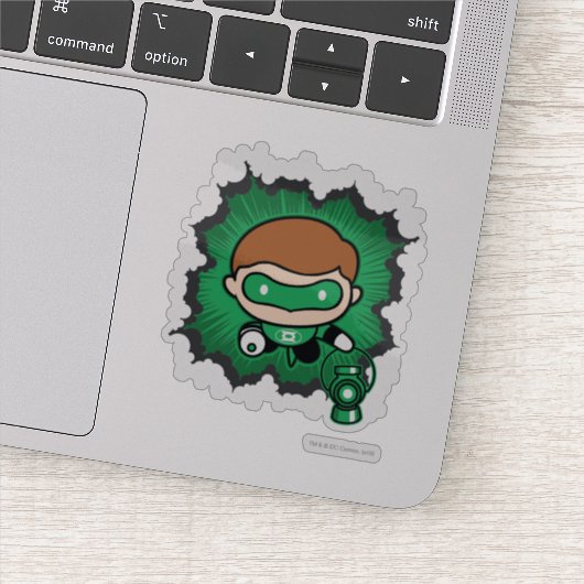 Chibi Green Lantern vliegt door de ruimte Sticker (Detail)